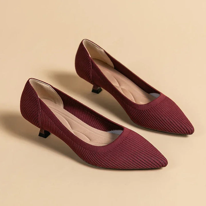 Stylish women's heeled sandals with orthopedic foot support, pointed toe, comfortable.