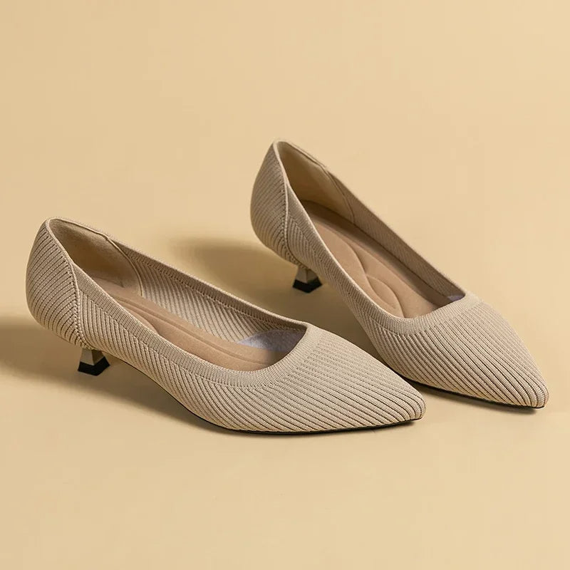 Stylish & elegant women's slip-on heeled sandals, versatile for any occasion.
