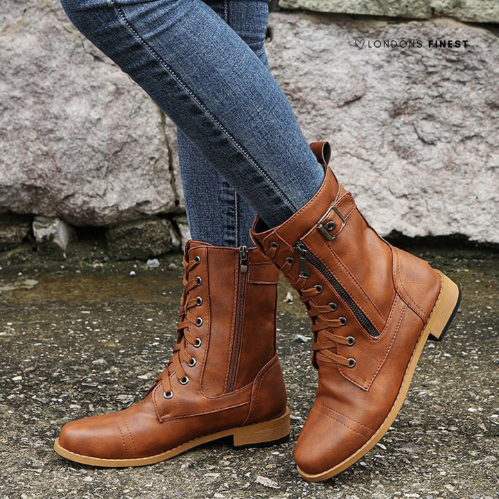 Lace-up orthopedic women's winter boots, designed for warmth, comfort, and good support.