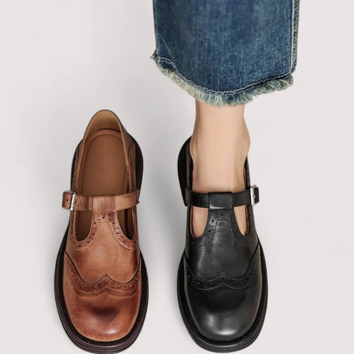 Front view of women's comfortable orthopedic Mary Jane shoes, essential for everyday footwear.