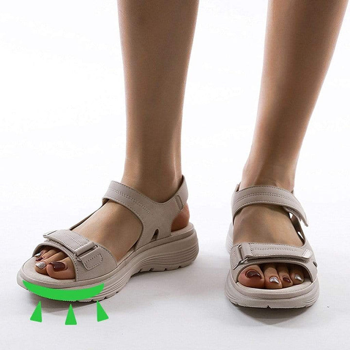 Women's orthopedic sandals with adjustable straps for all-day comfort & foot support.