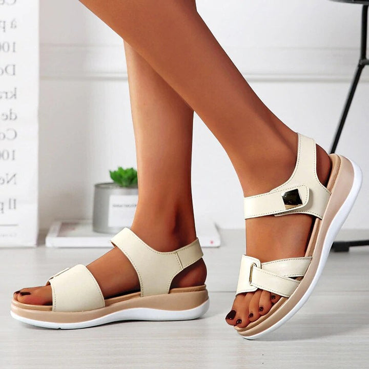 Stylish women's orthopedic sandals, perfect for summer casual wear. Cushioned foot support offers therapeutic comfort.
