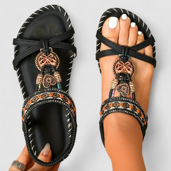 Comfortable women's orthopedic sandals, cushioned with arch support for summer walking & casual wear. Pain relief footwear.