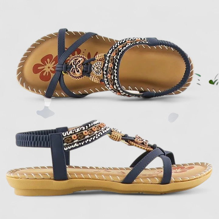 Orthopedic women's sandals offering arch support & pain relief. Cushioned, comfortable open-toe footwear for summer casual walks.