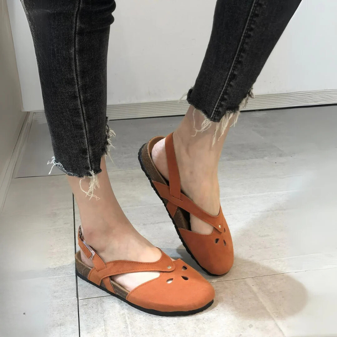 Versatile women's orthopedic slingback sandals, comfy cross-strap design for arch support and daily wear.