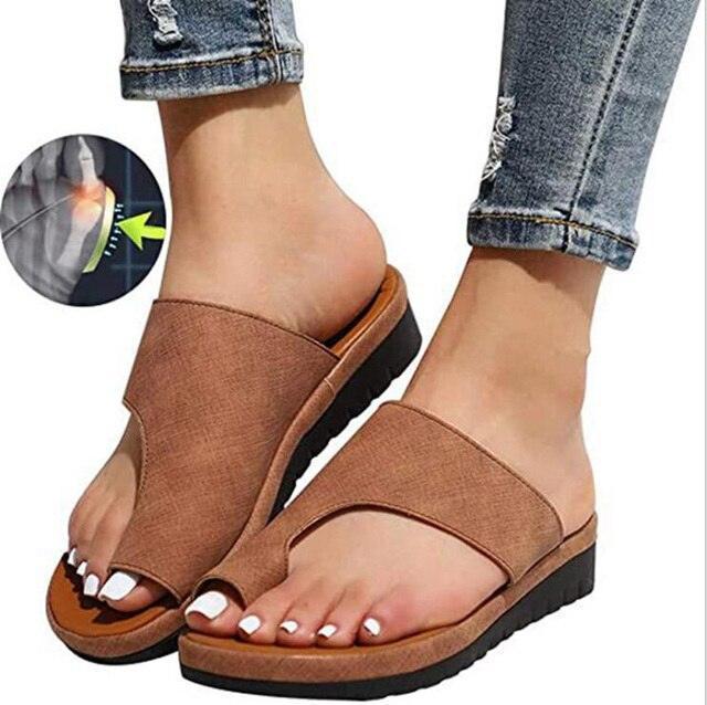 Everyday women's summer sandals: slip-on, orthopedic with toe support for arch comfort & pain relief.