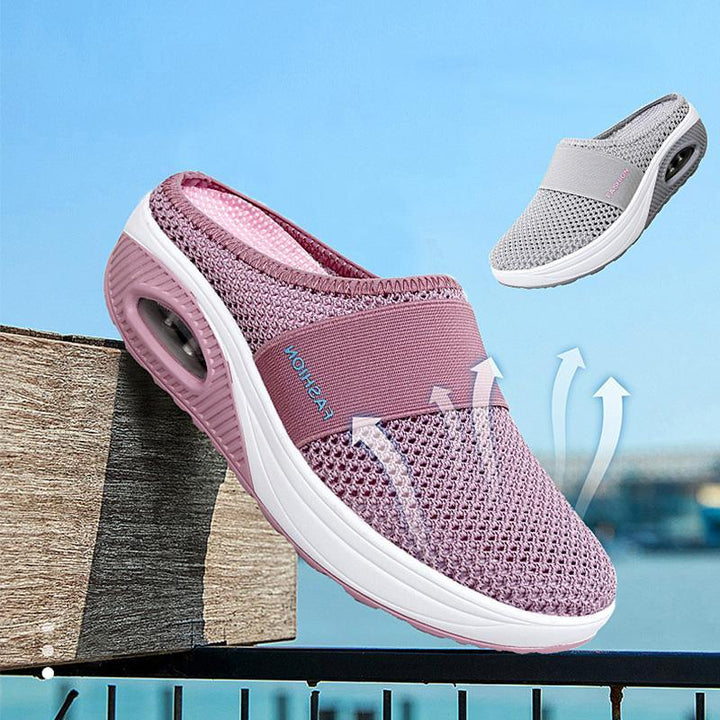 Casual women's slip-on shoes, orthopedic design with cushioned arch support for daily wear.