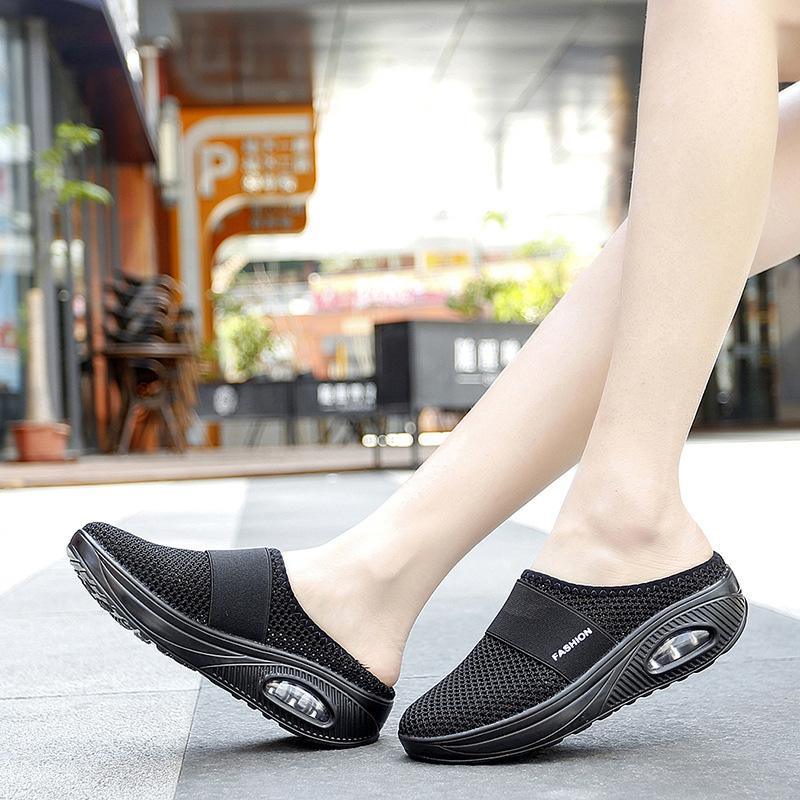 Versatile women's orthopedic shoes, slip-on style with excellent arch support & air cushion.