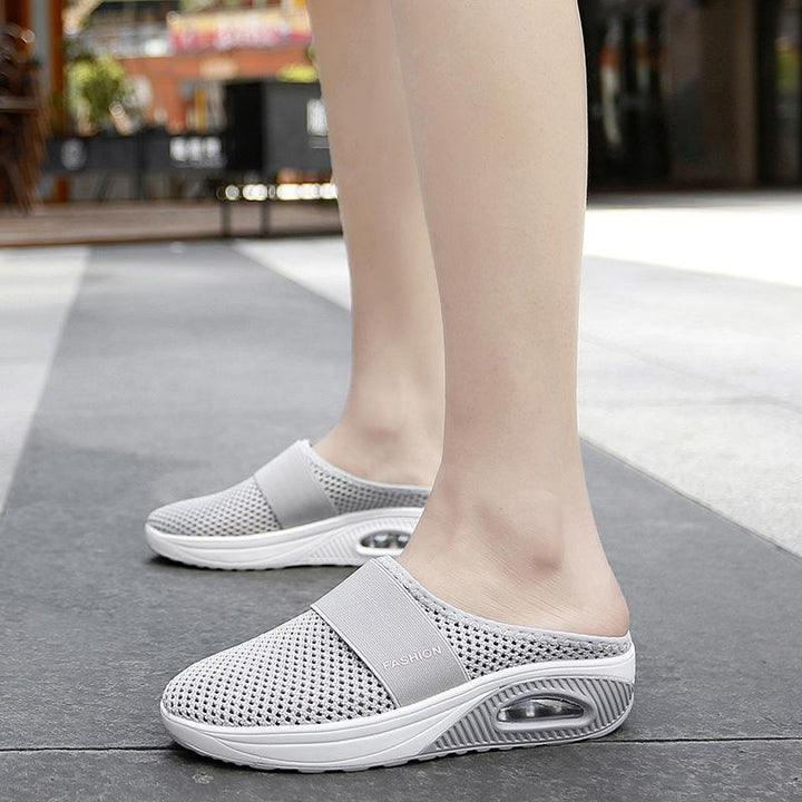 Women's daily wear slip-on shoes, orthopedic features & air cushion for lasting comfort.