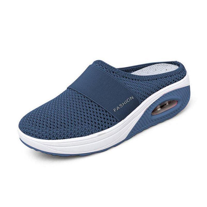 Breathable women's orthopedic casual slip-ons with air cushion technology.