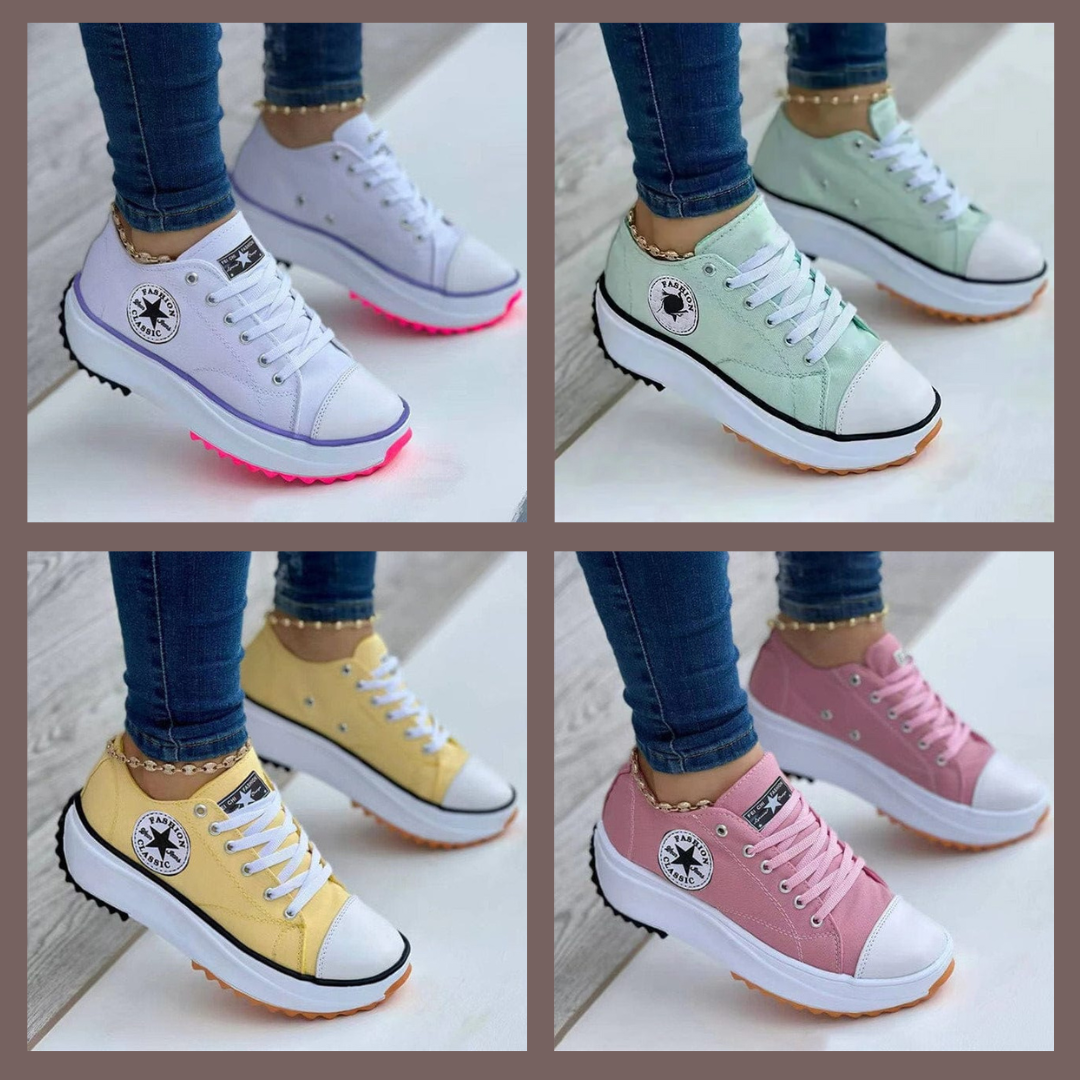 Comfortable women's orthopedic sneakers, offering excellent arch support for foot pain relief.