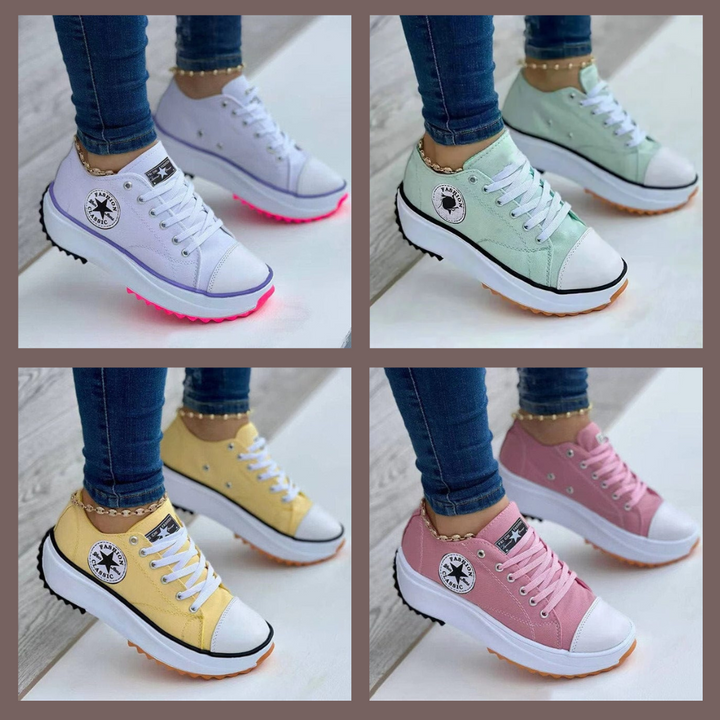 Comfortable women's orthopedic sneakers, offering excellent arch support for foot pain relief.