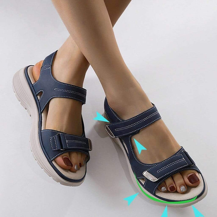 Ergonomic women's walking sandals, lightweight & comfortable with advanced arch support for casual wear.