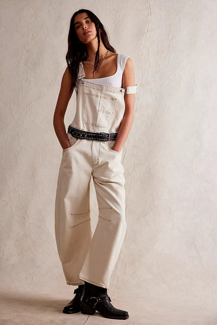 Relaxed fit women's oversized overalls for casual everyday wear. Comfortable, versatile with utility pockets.