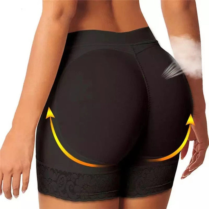 Invisible women's padded shaping shorts with seamless design and lace trim for a natural, lifted look.