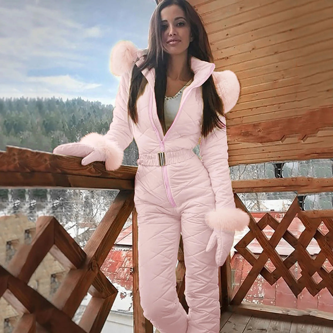 Women's padded snow suit, perfect for winter sports or outdoor adventures. Warm, stylish & insulated.