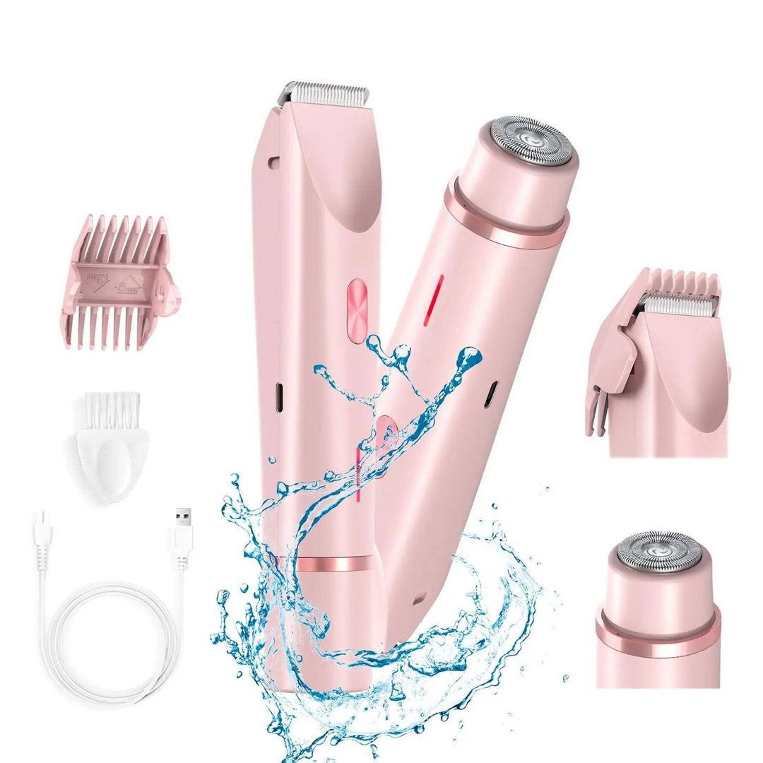 Women's painless dual head electric bikini & body trimmer for smooth, cordless grooming.