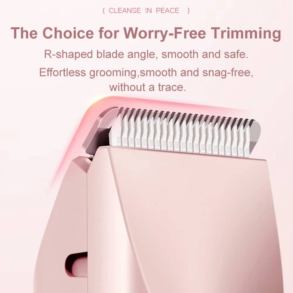 Painless dual head electric shaver for women, ideal for smooth bikini line & body grooming.