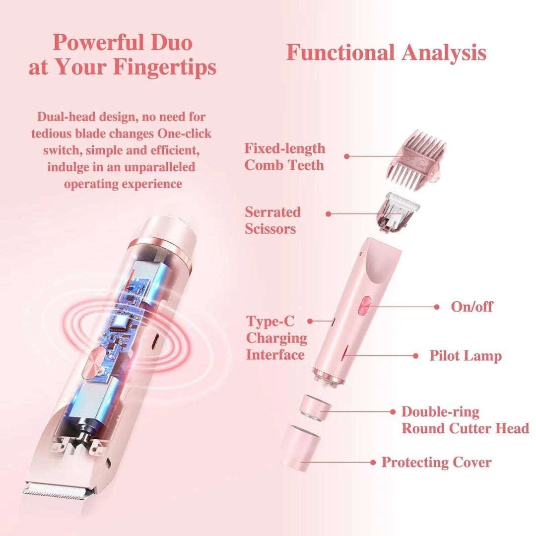 Waterproof, cordless women's body & bikini trimmer for effortless, smooth skin grooming.