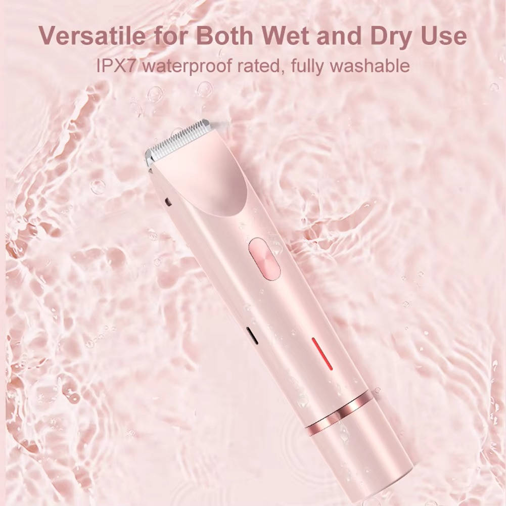 Dual head women's personal care trimmer for painless facial, bikini & body hair removal.