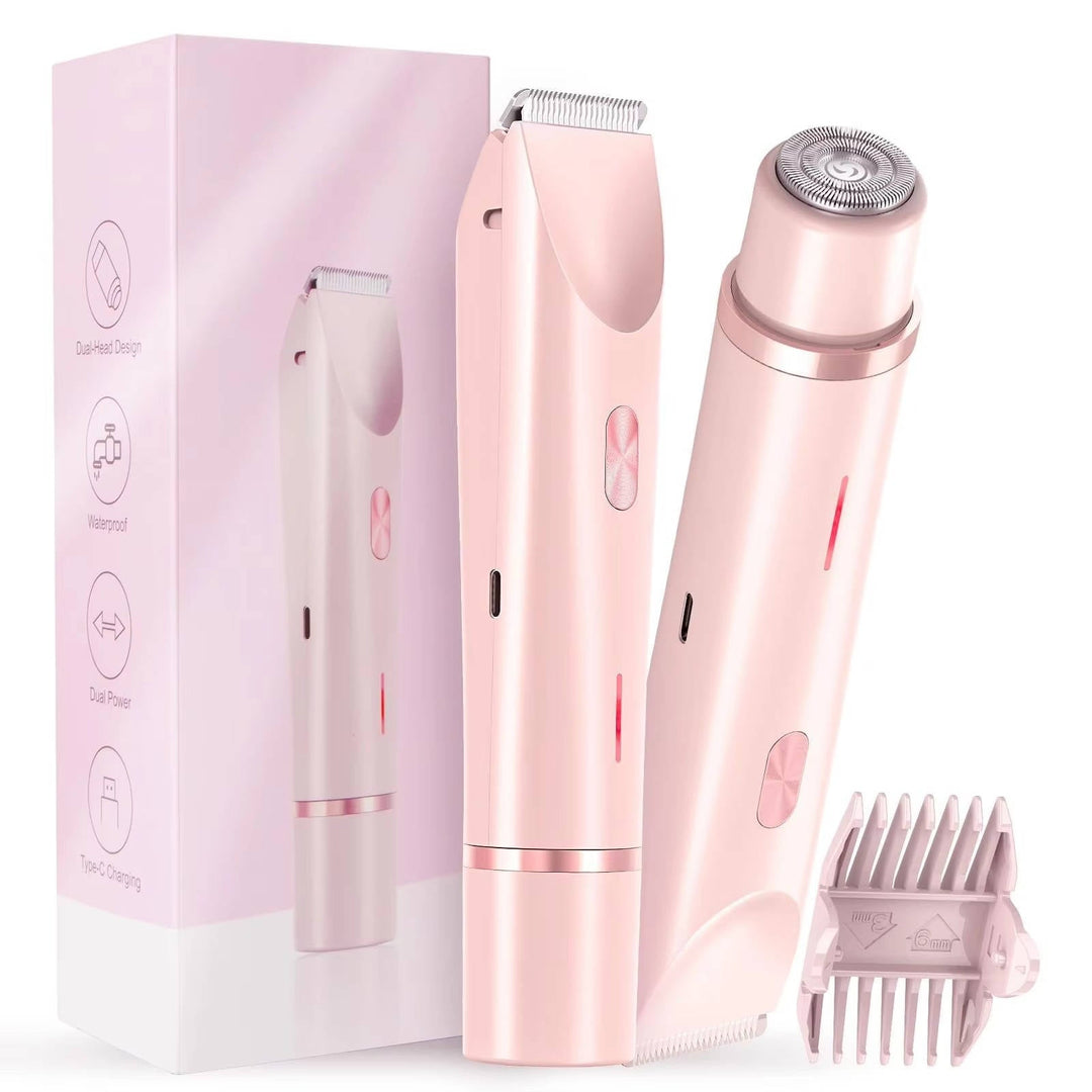 Waterproof cordless women's dual head body & bikini trimmer for painless, smooth skin.
