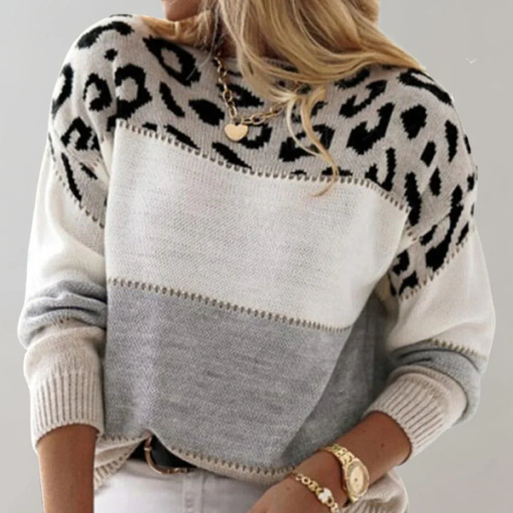 Pascaline long sleeve leopard print top, a stylish and comfortable women's sweater