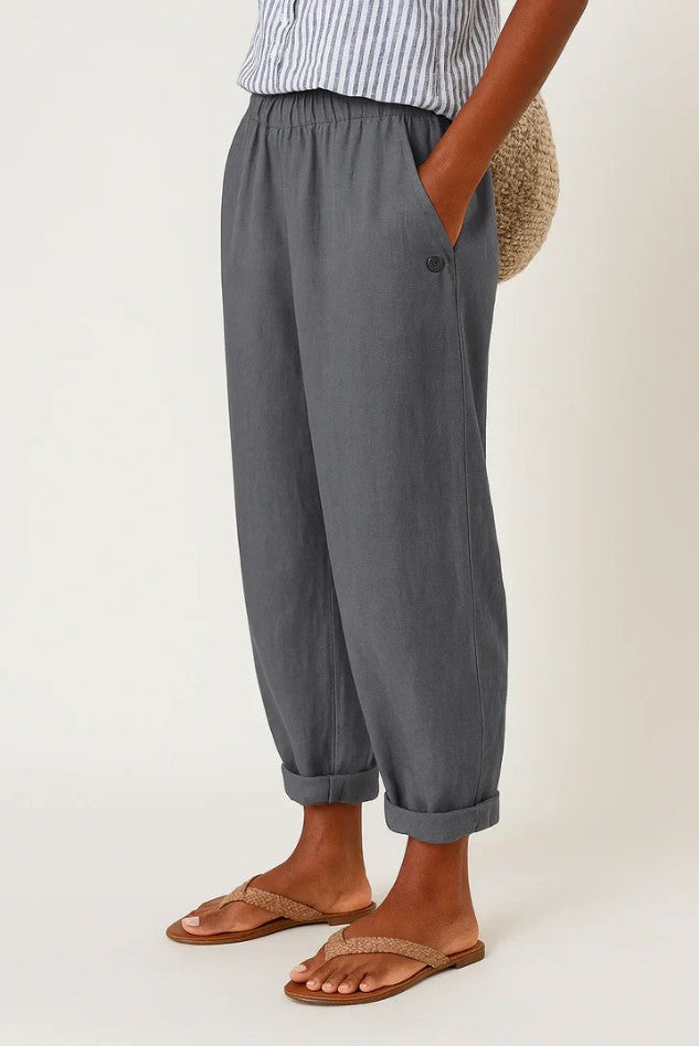 Plus size women's comfortable cotton-blend everyday trousers. Versatile casual pants.