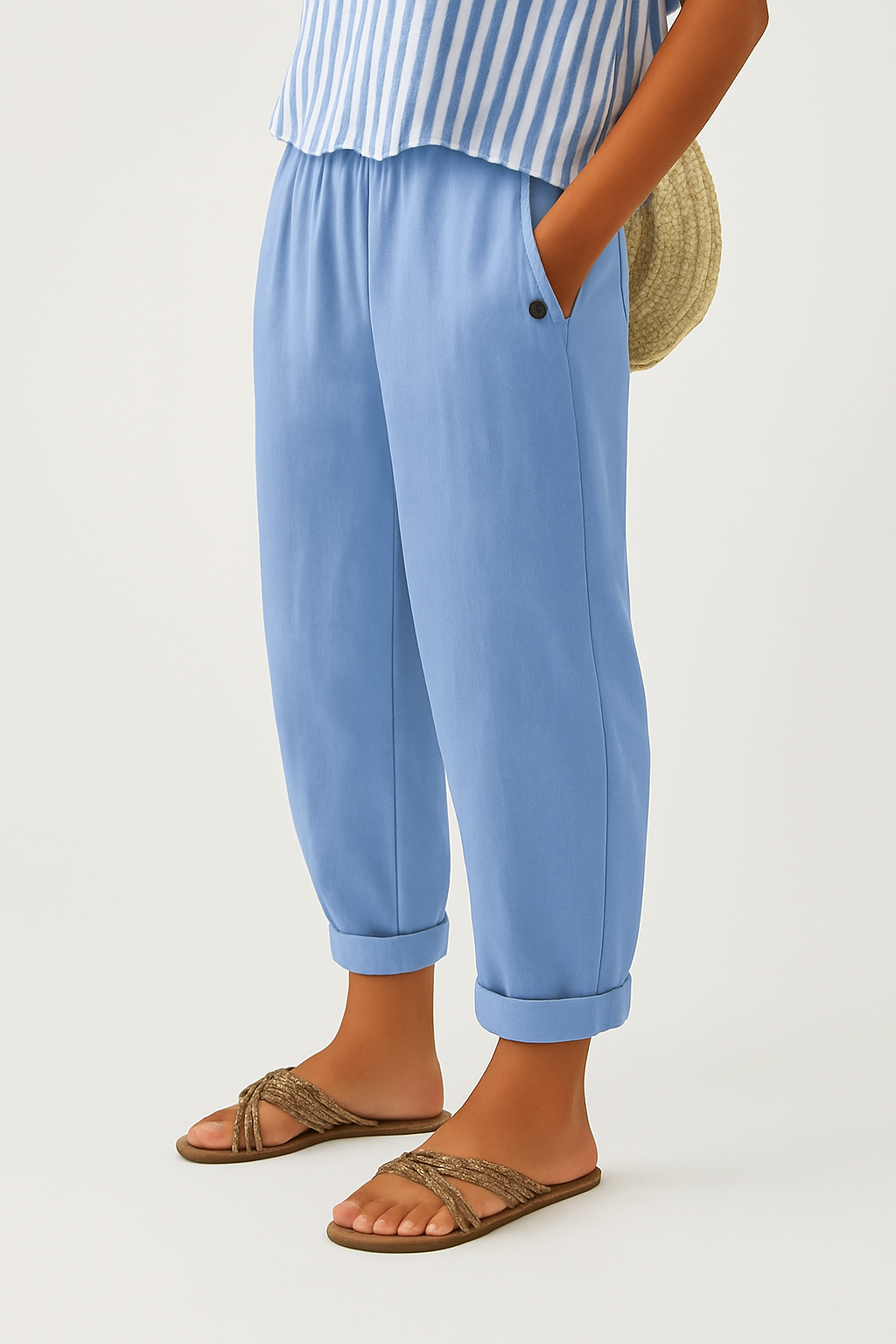 Classic plain women's trousers for versatile everyday fashion. Comfortable & timeless.