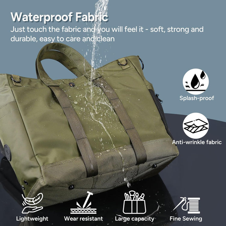 Women's business laptop tote with sturdy adjustable strap and secure compartments.