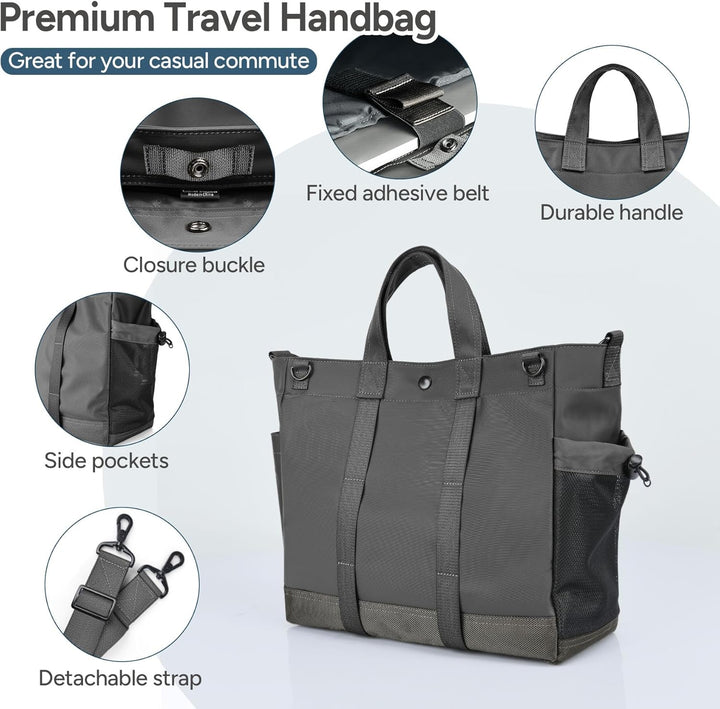 Elegant women's laptop tote, ideal for business travel and daily commute.