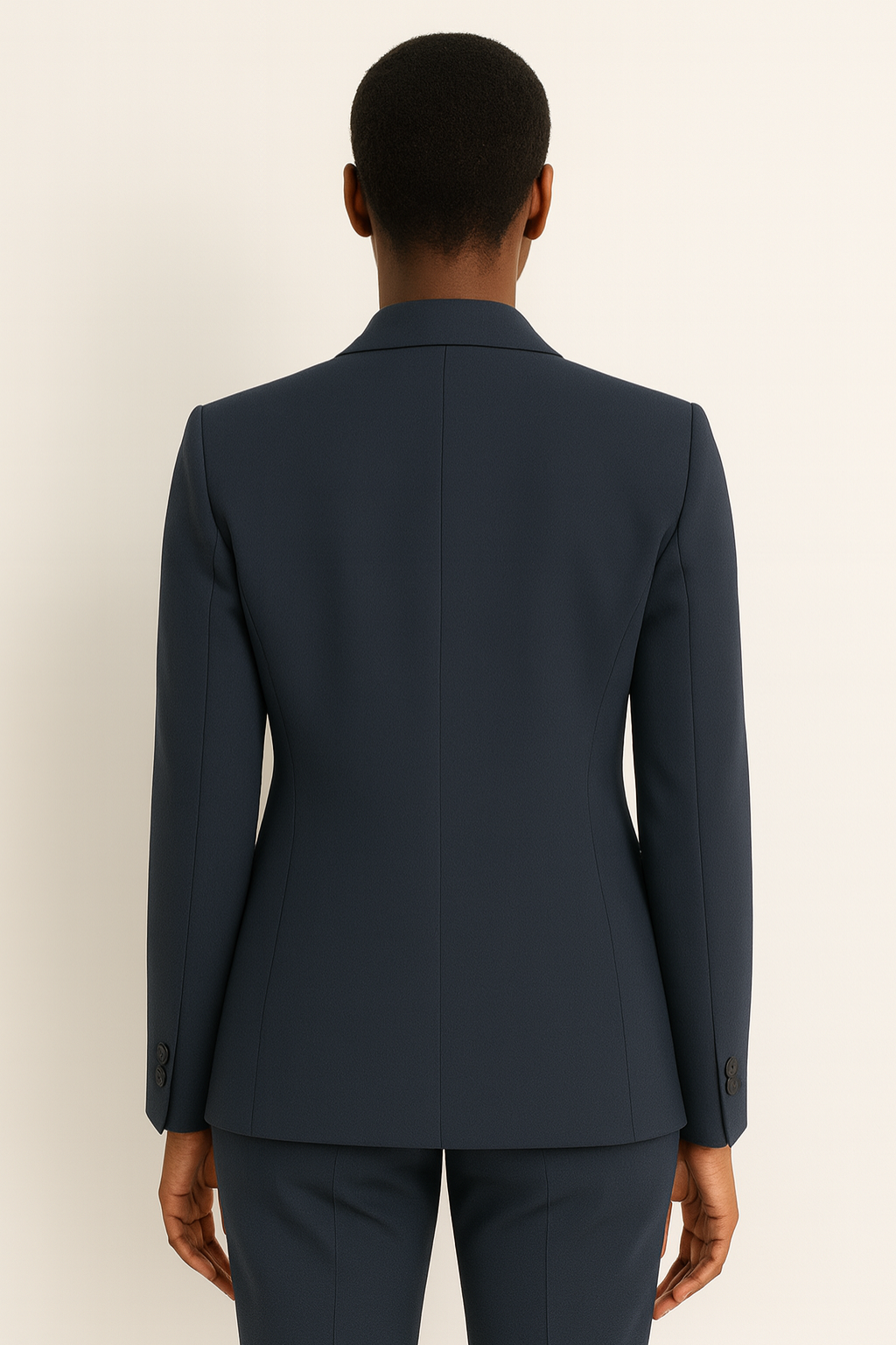 Matching women's trouser suit set with straight leg pants, elegant and stylish for office summer fashion.