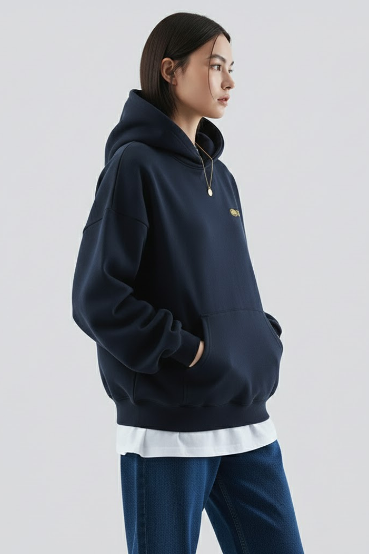 Warm women's pullover with a distinctive graphic print, a must-have for winter fashion.