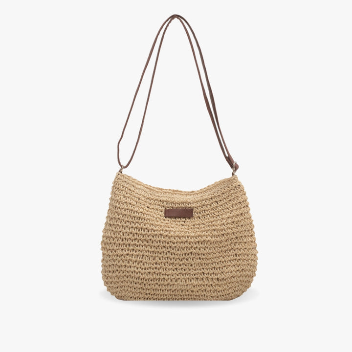 Women's relaxed everyday shoulder bag in beige, perfect for casual summer outings