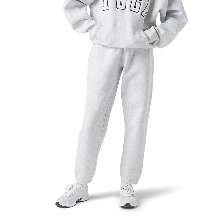 Women's cozy fall loungewear sweatshirt with a beautiful yoga print, perfect for casual comfort.