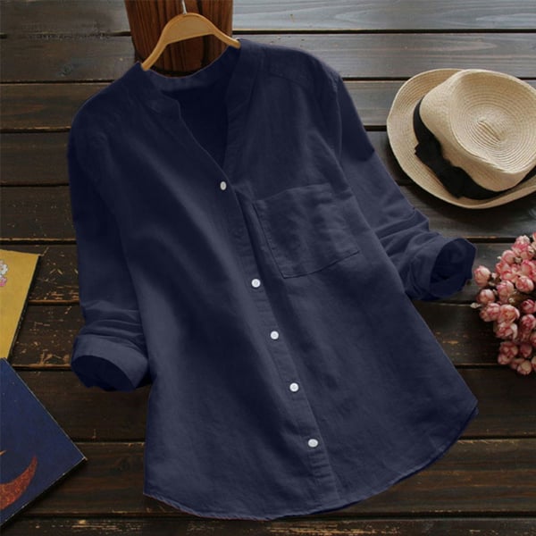 Versatile women's relaxed fit button down shirt, lightweight and stylish.