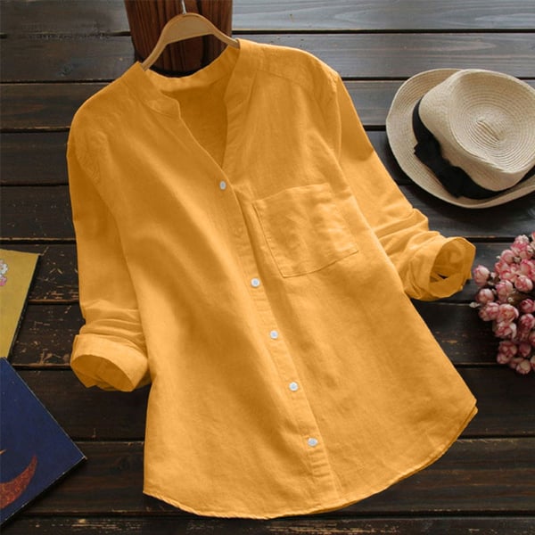 Fashionable pink relaxed fit button-down blouse for women, ideal as a summer top