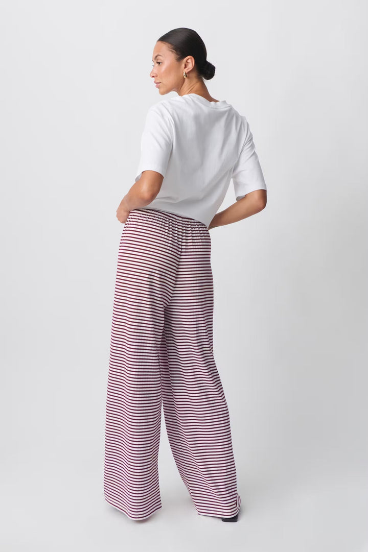 Women's striped pants, designed with a relaxed fit for spring and summer comfort
