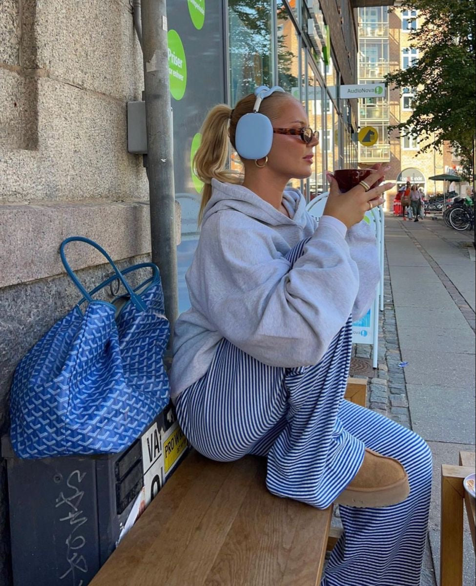 Striped women's spring pants with a relaxed fit, ideal for summer fashion