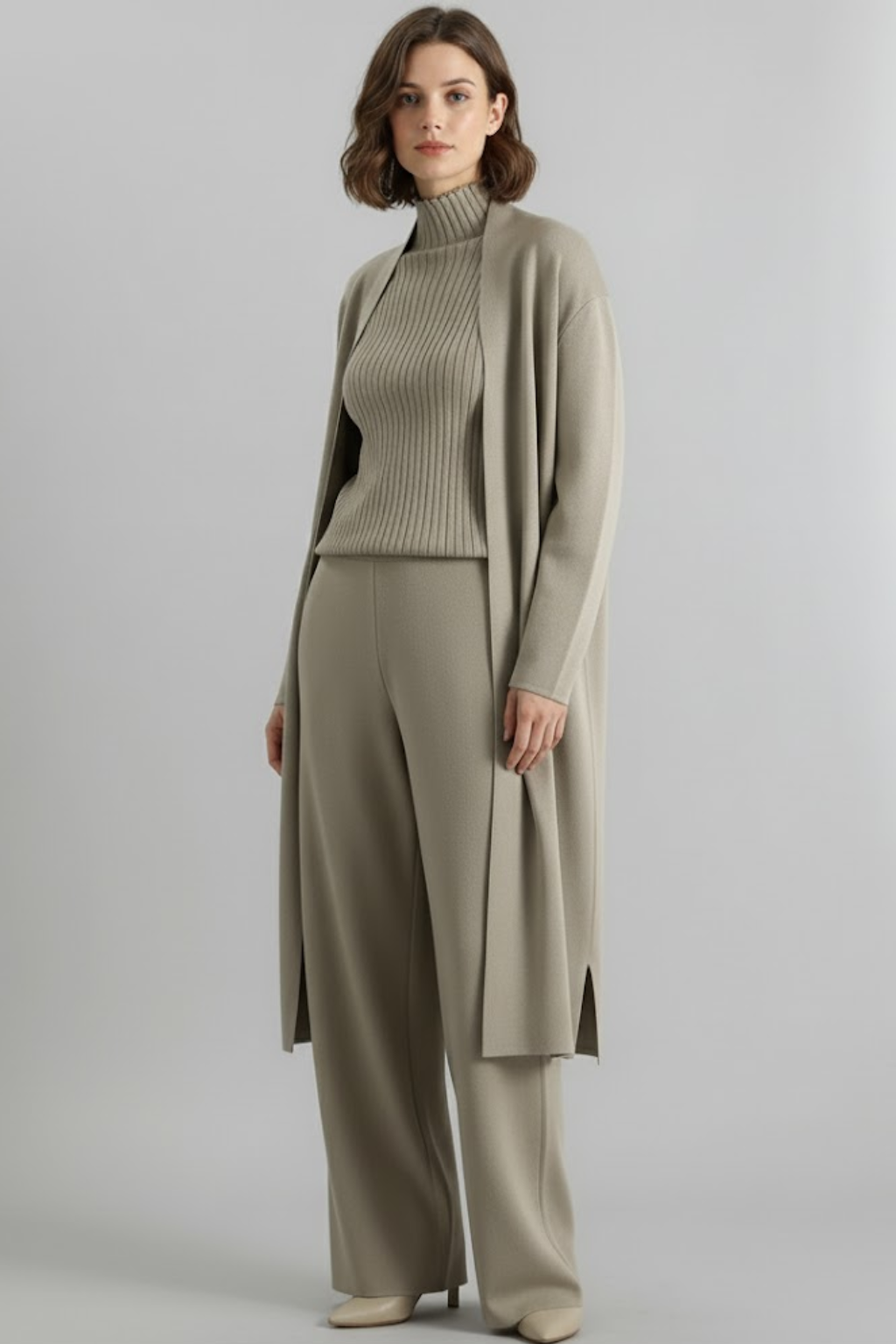 Women's relaxed fit three-piece pant set, casual chic spring attire, comfortable loungewear