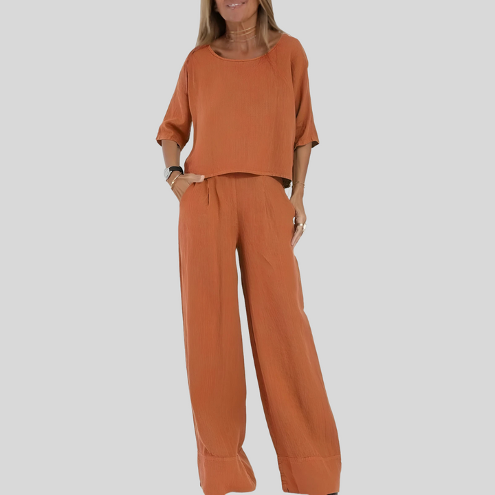 New3 women's fashion relaxed fit two piece outfit featuring a comfortable polyester blend