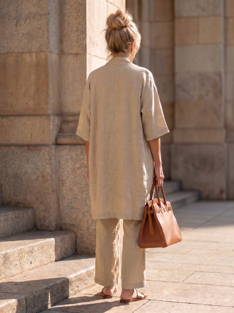 Soft knit women's three-piece loungewear set, perfect for a cozy and relaxed fit.