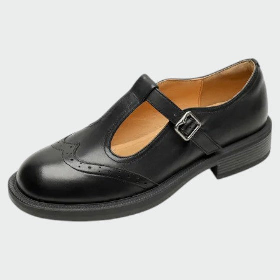 Retro inspired women's Mary Jane shoes in black, perfect blend of vintage and comfort