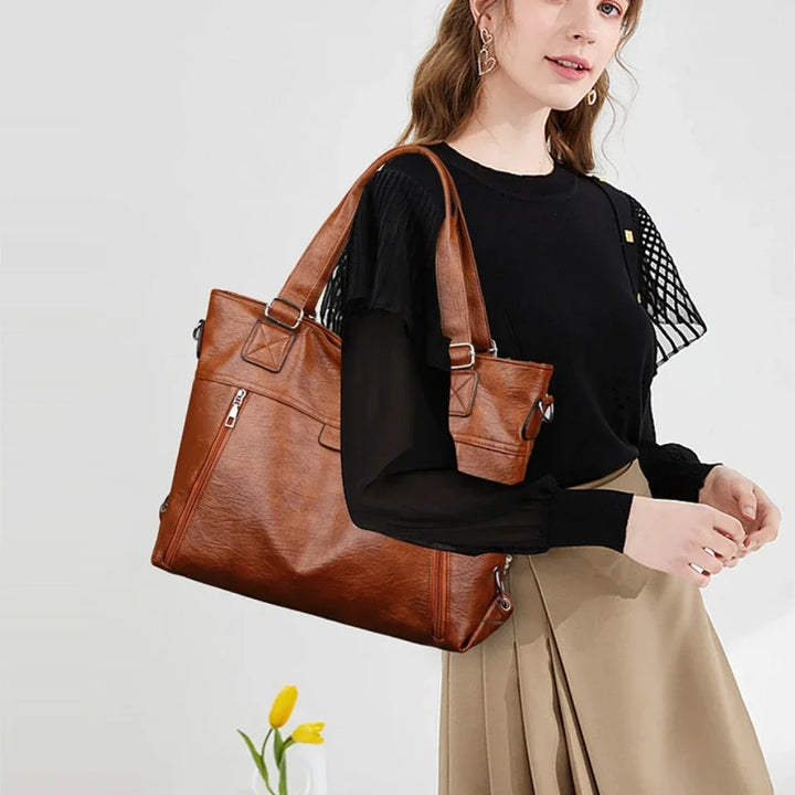 Stylish women's retro tote bag with a vintage design, ideal for casual wear.