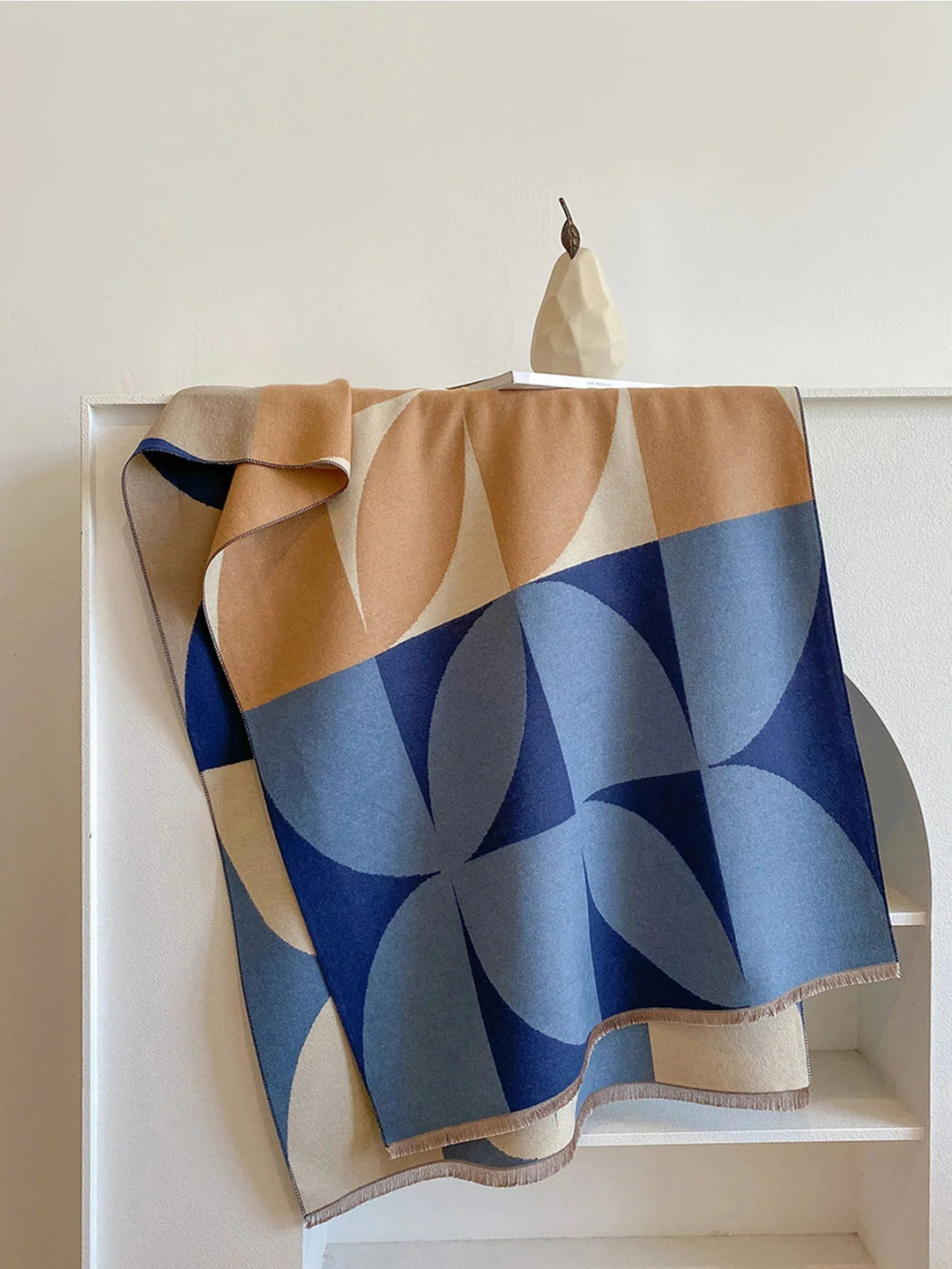 Stylish reversible cashmere scarf for women. A luxurious, warm accessory for winter fashion.