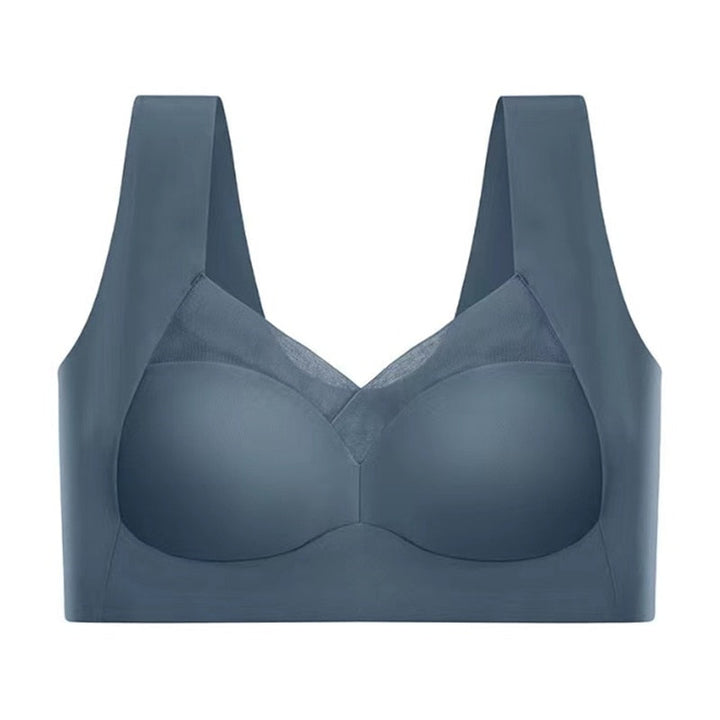 Model in a women's seamless comfort bra, showcasing smooth fit and everyday support for intimate apparel.