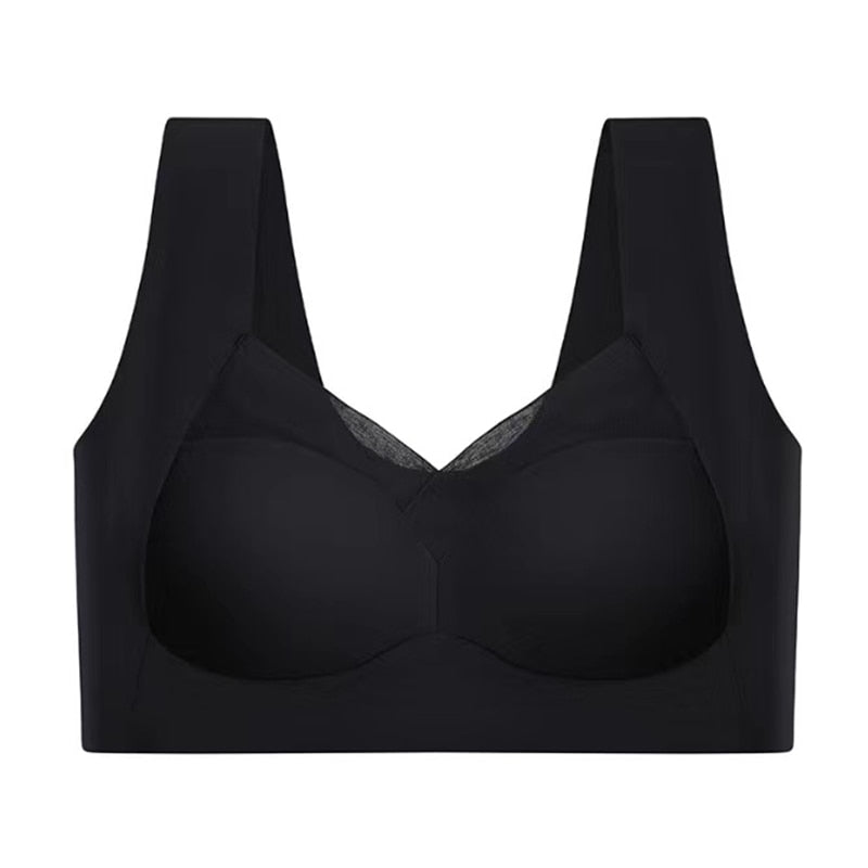Close-up of soft, breathable fabric of a seamless women's comfort bra, perfect for daily wear lingerie.