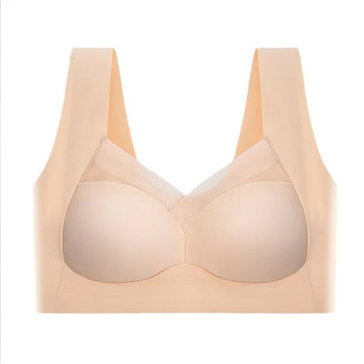 Wireless women's comfort bra from the back, highlighting seamless construction for invisible everyday wear.
