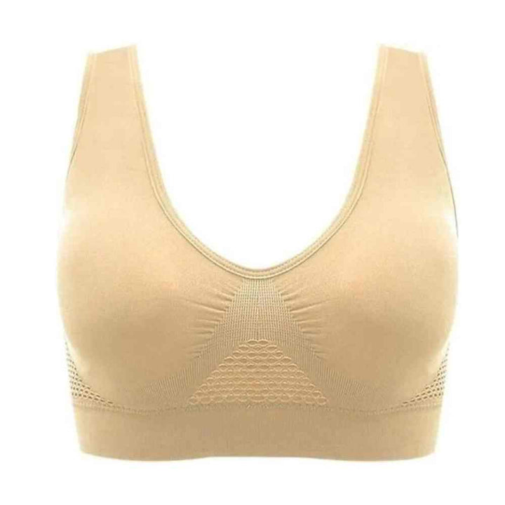 Women's seamless comfort bra set with breathable honeycomb support, perfect for everyday wear.