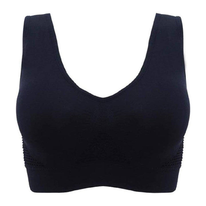 Fashionable women's seamless comfort bra set offering breathable honeycomb support for a sleek silhouette.