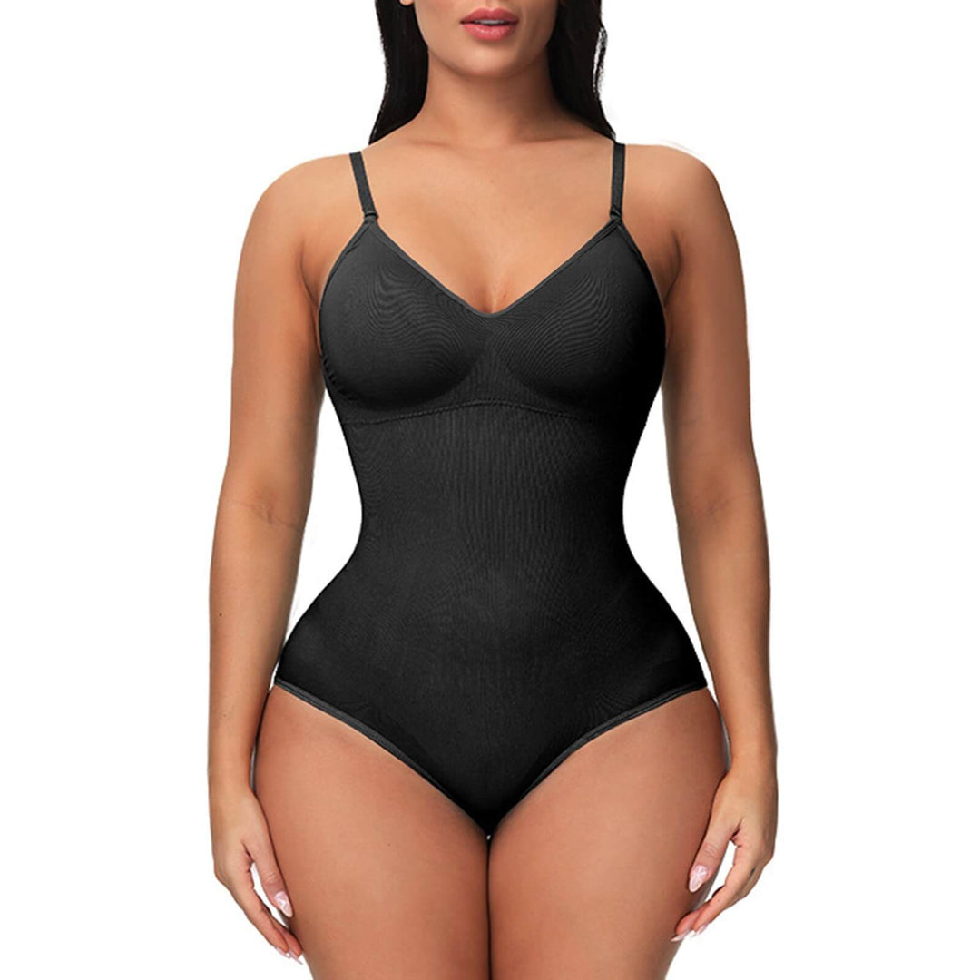 Model in women's seamless sculpting body shaper, perfect as a smoothing foundation & invisible undergarment.